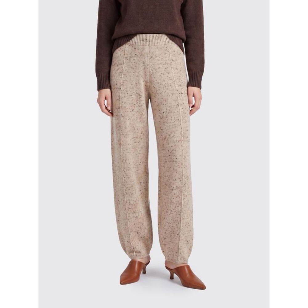 High-Waisted Straight-Leg Knit Trousers Fabiana Filippi In Wool Blend